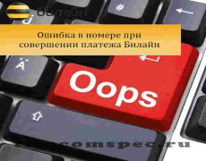 Ошибка в номере при совершении платежа Билайн